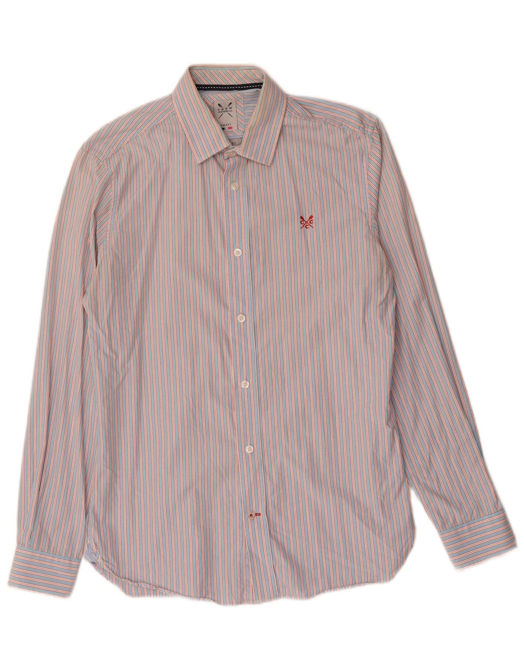 Crew Clothing Mens Tailored Fit Shirt Small Pink Striped Cotton