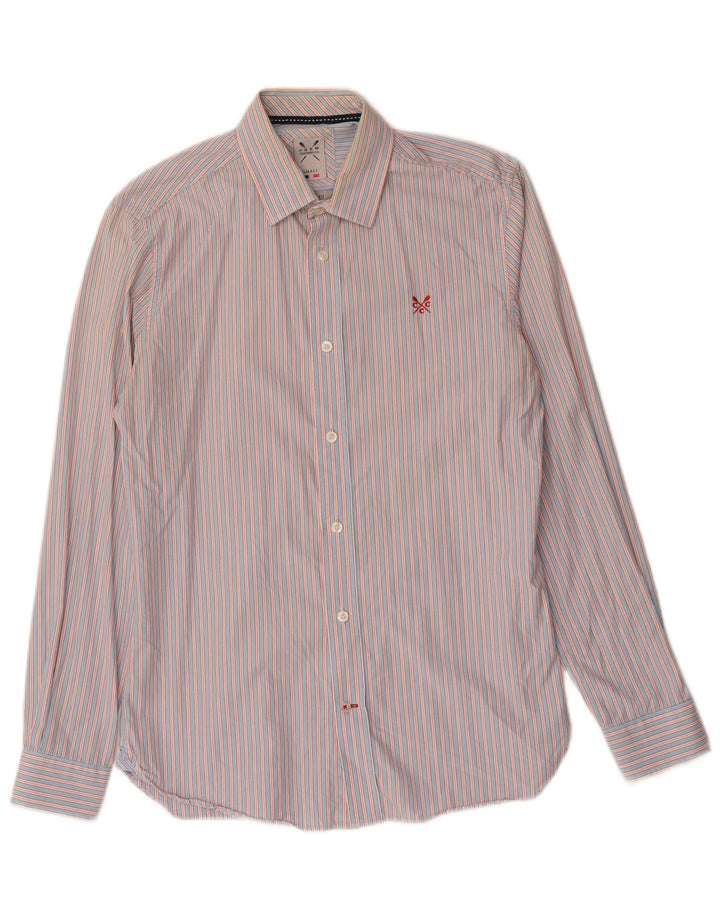 Crew Clothing Mens Tailored Fit Shirt Small Pink Striped Cotton
