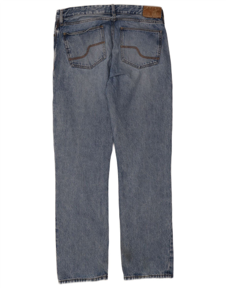 Fat Face Mens Distressed Straight Jeans W30 L34 Blue Cotton