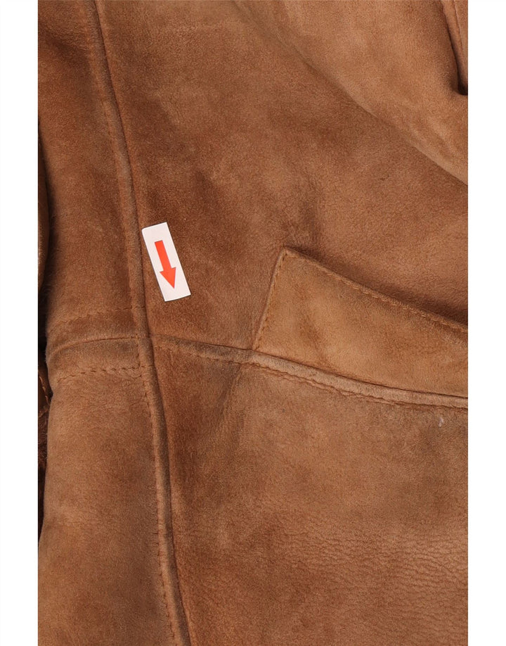 Vintage Womens Oversized Shearling Jacket EU 40 Medium Brown Shearling