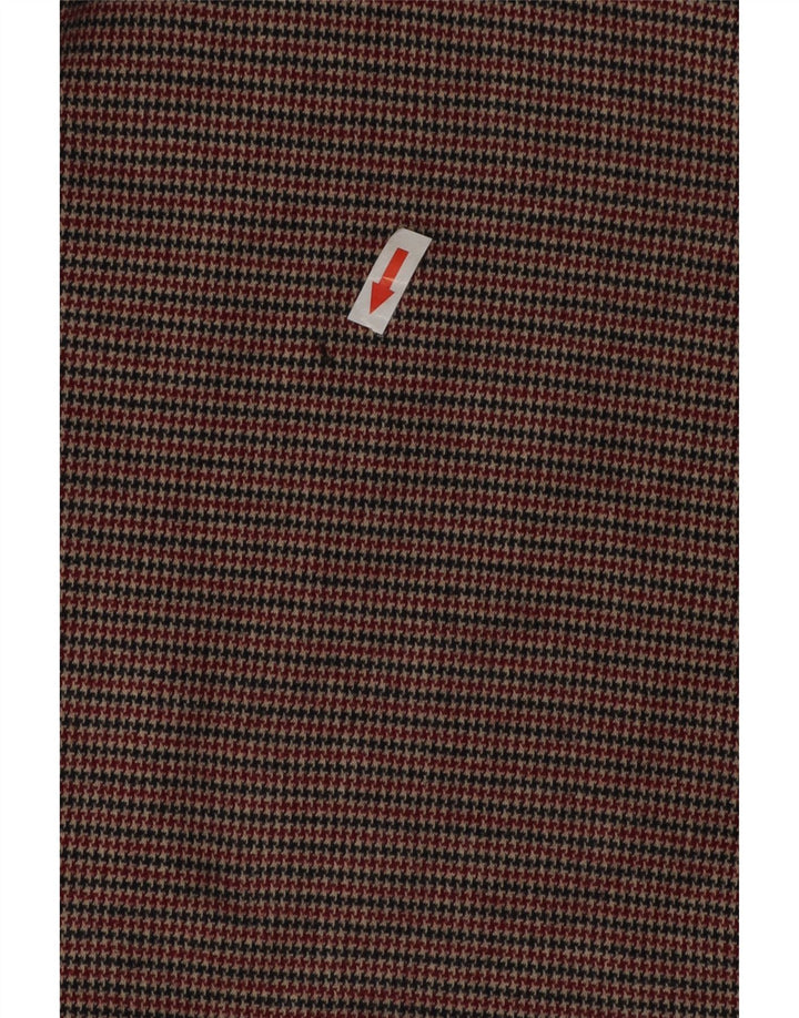 Zara Womens Long Sleeve Shift Dress UK 12 Medium Brown Houndstooth