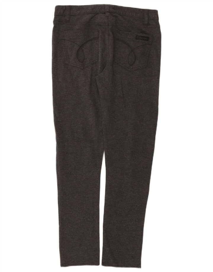 Calvin Klein Womens Jegging Trousers US 8 Medium W30 L28 Grey Cotton