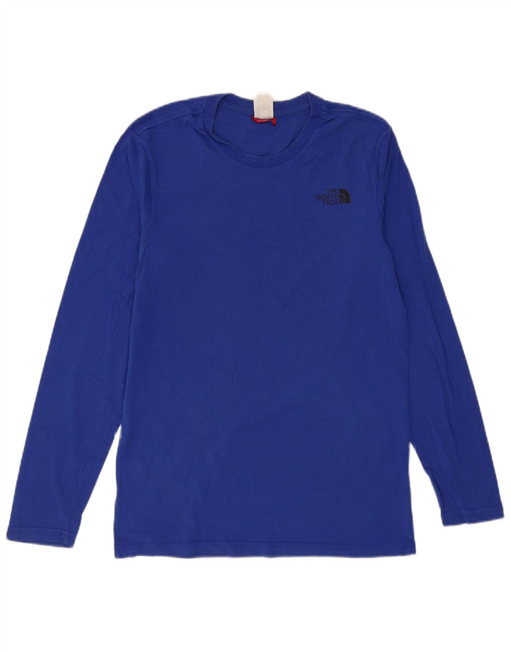 THE NORTH FACE Mens Graphic Top Long Sleeve Small Blue Cotton