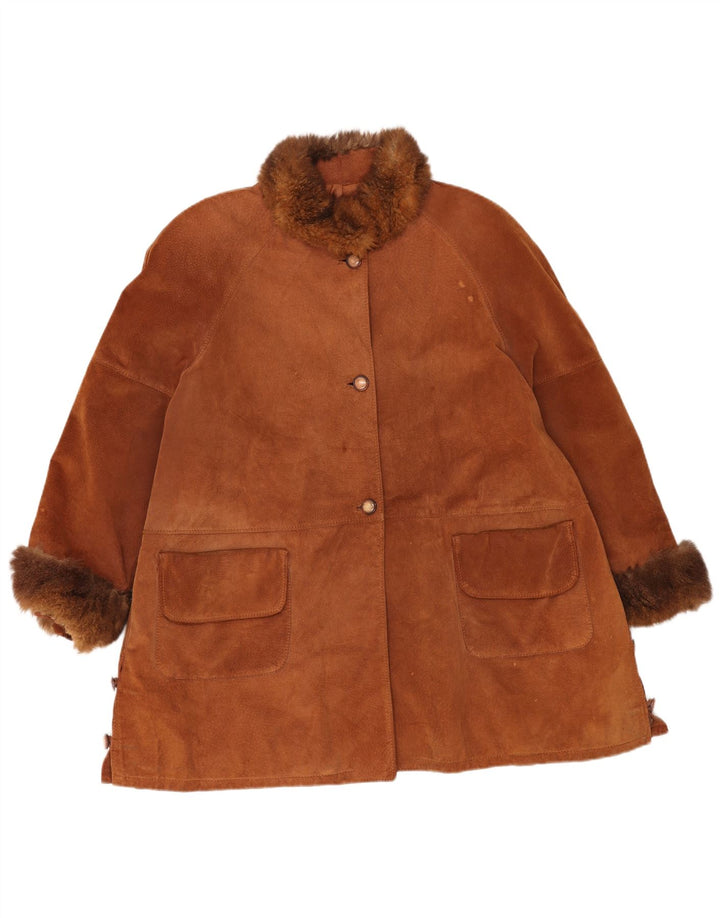 Pascucci Womens Suede Overcoat EU 44 XL Brown