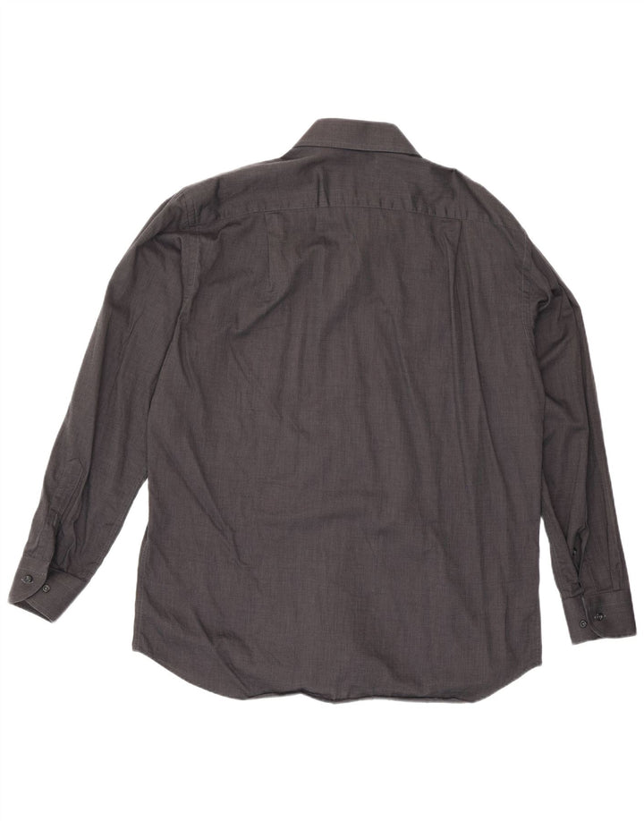 Roccobarocco Mens Shirt Size 40 15 3/4 Medium Grey Cotton