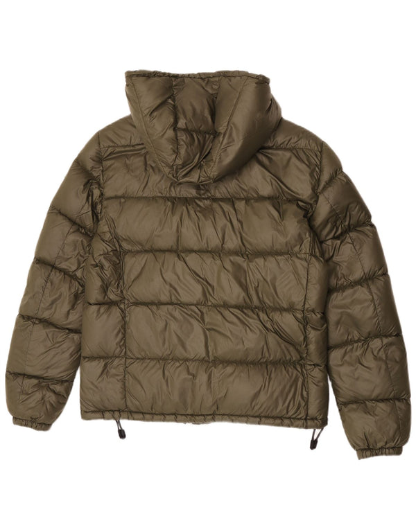 PEUTEREY Womens Hooded Padded Jacket UK 16 Large Khaki Polyamide