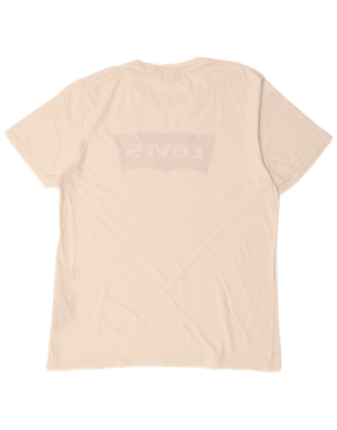 LEVI'S Mens Graphic T-Shirt Top Medium Off White Cotton