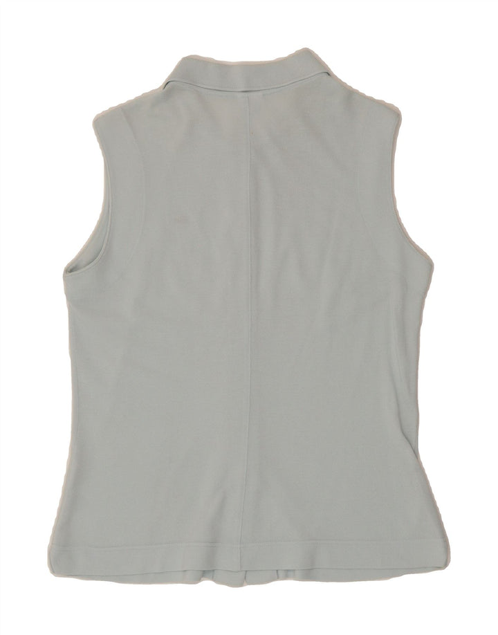 LACOSTE Womens Sleeveless Shirt Size 44 Large Blue Cotton Vintage Lacoste and Second-Hand Lacoste from Messina Hembry 