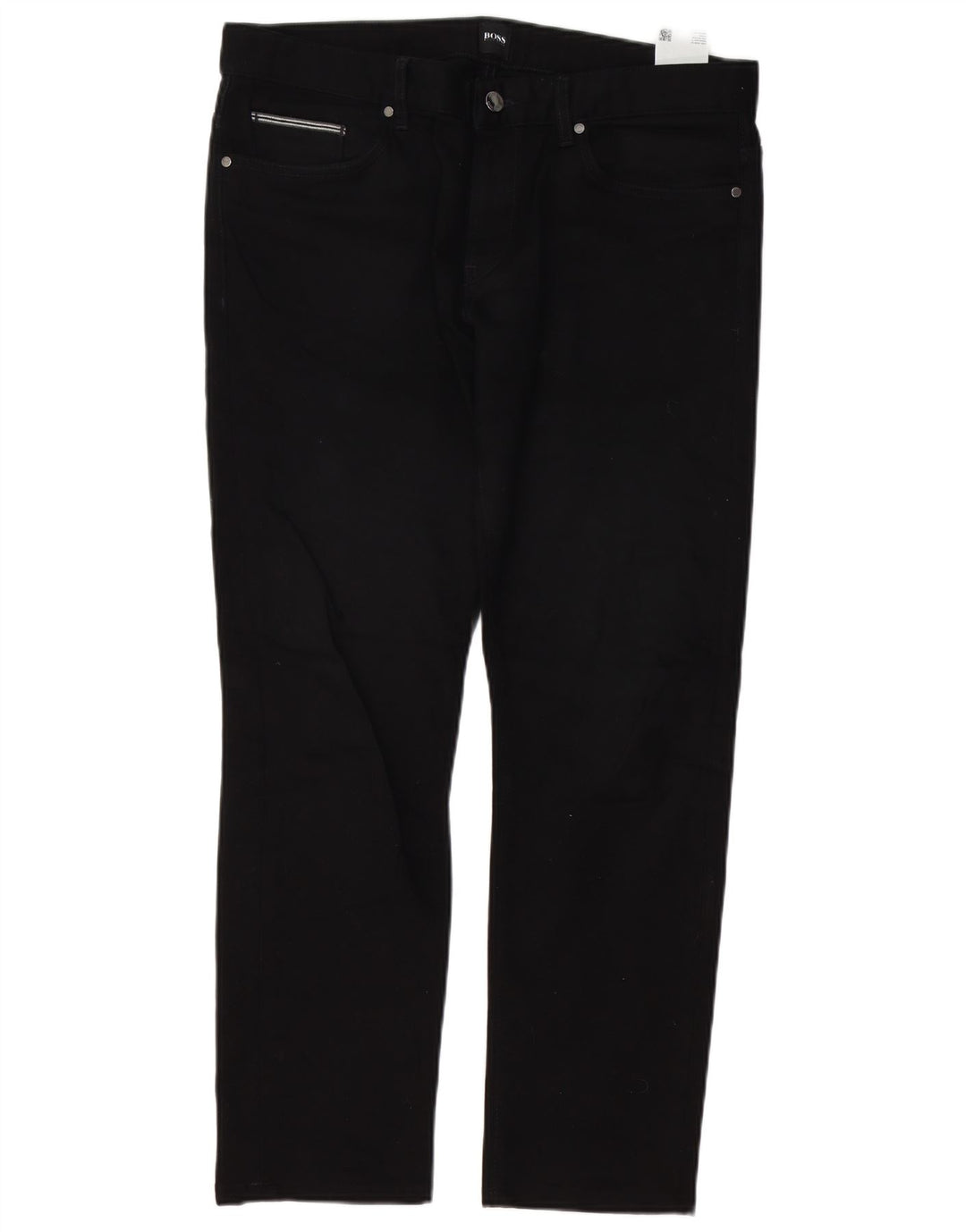 HUGO BOSS Mens Straight Jeans W36 L29 Black Cotton