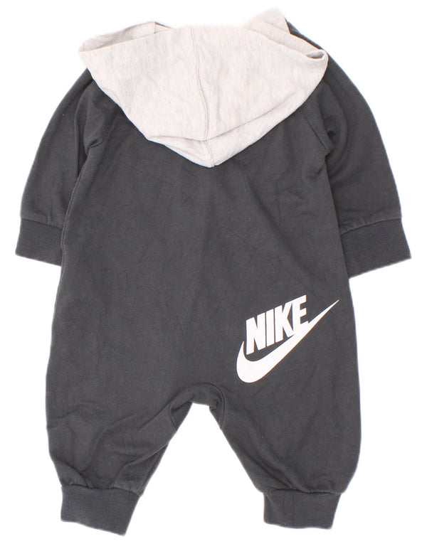 Nike Baby Boys Graphic Hooded Jumpsuit 0-3 Months Grey Colourblock Cotton
