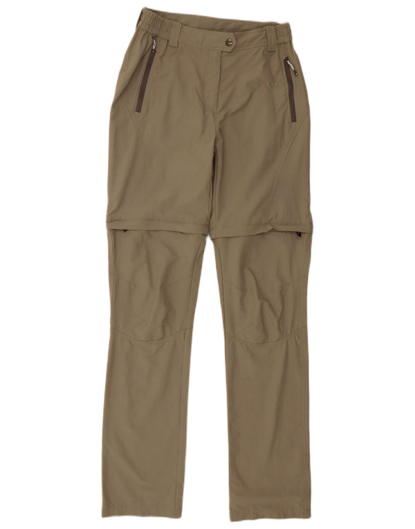Brugi Womens Slim Casual Trousers UK 10 Small W28 L33 Khaki Polyamide