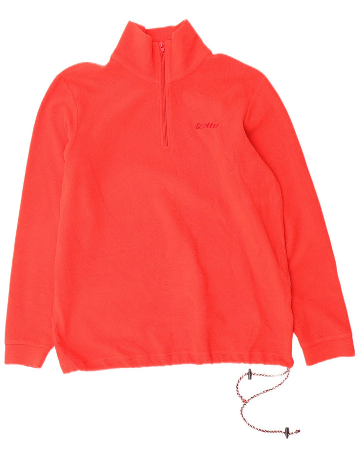 LOTTO Mens Zip Neck Fleece Jumper Medium Red