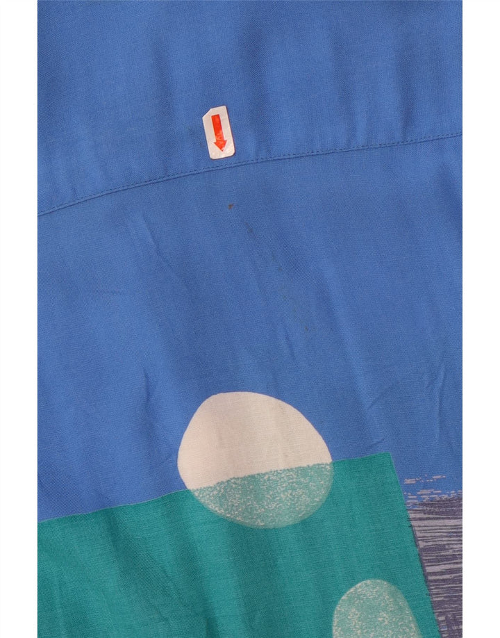 Studio Coletti Mens Graphic Short Sleeve Shirt Size 15 39/40 Medium Blue