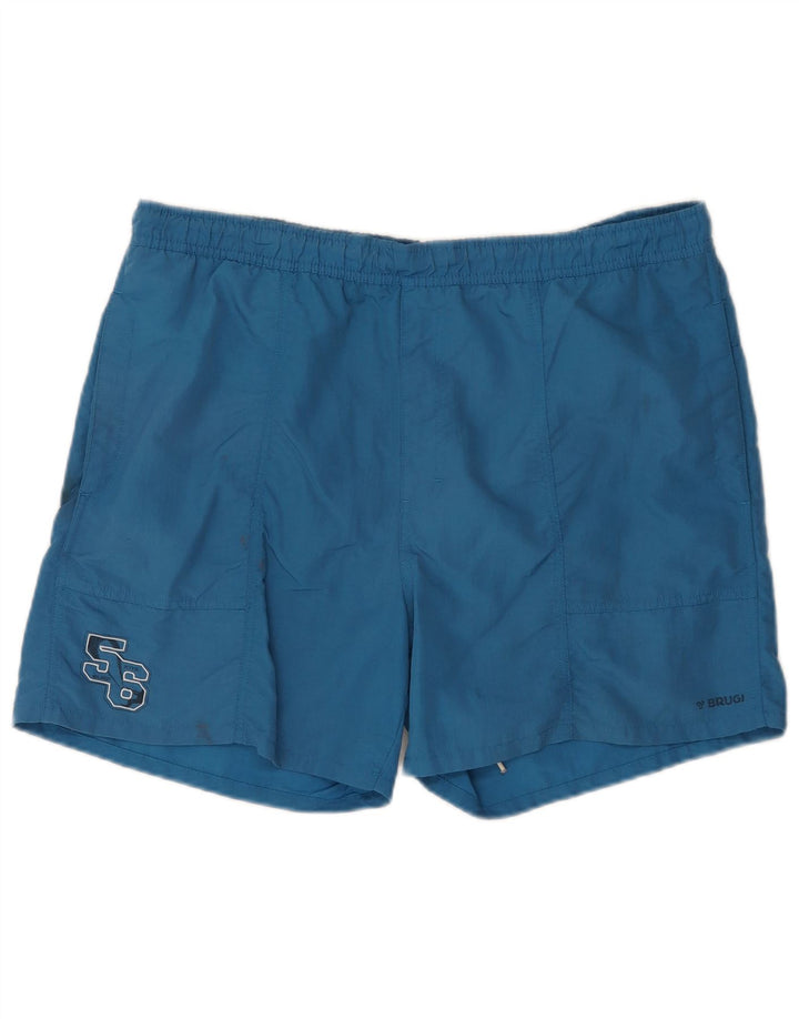 Brugi Mens Graphic Swimming Shorts 2XL  Blue Polyamide