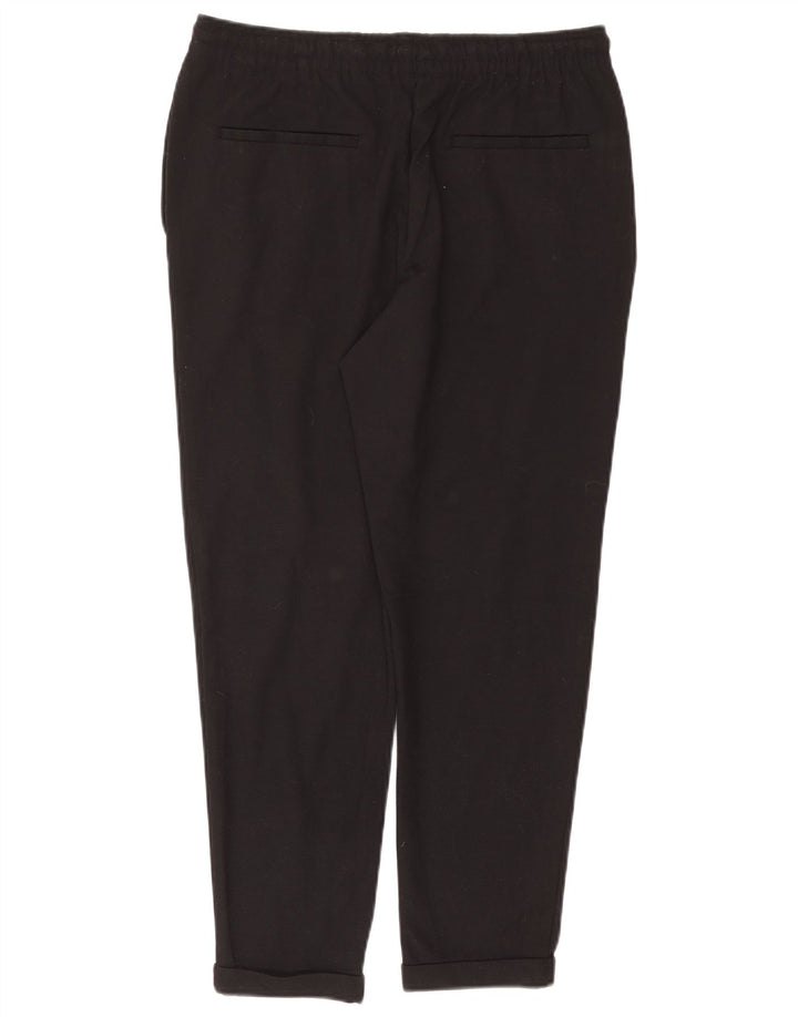 Zara Womens Tapered Chino Trousers UK 16 Large W32 L27 Black