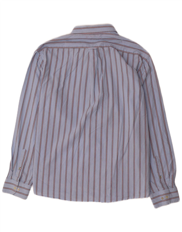 IZOD Mens Shirt 2XL Blue Pinstripe Cotton