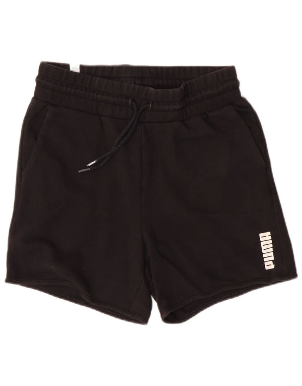 PUMA Womens Sport Shorts UK 8 Small  Black Cotton