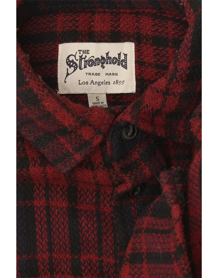 The Stronghold Mens Flannel Shirt Small Red Check