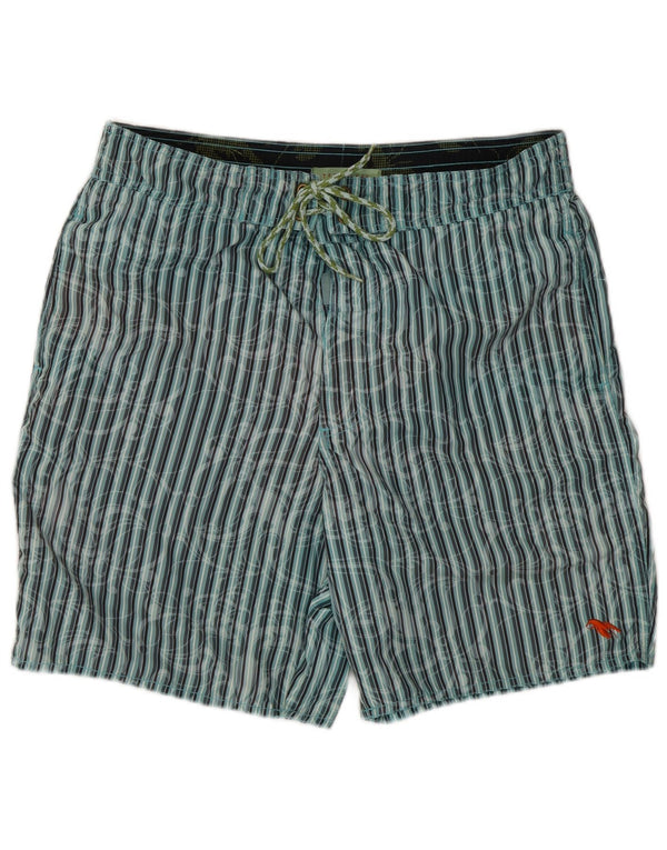 Ted Baker Mens Swimming Shorts Size 2 Small Blue Pinstripe Polyester