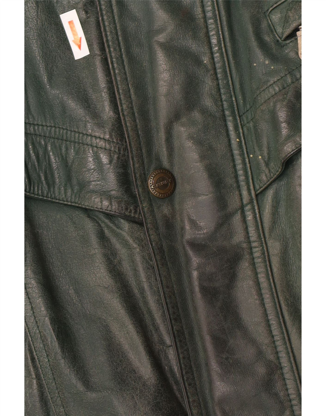 Vintage Mens Leather Jacket IT 58 4XL Green Leather