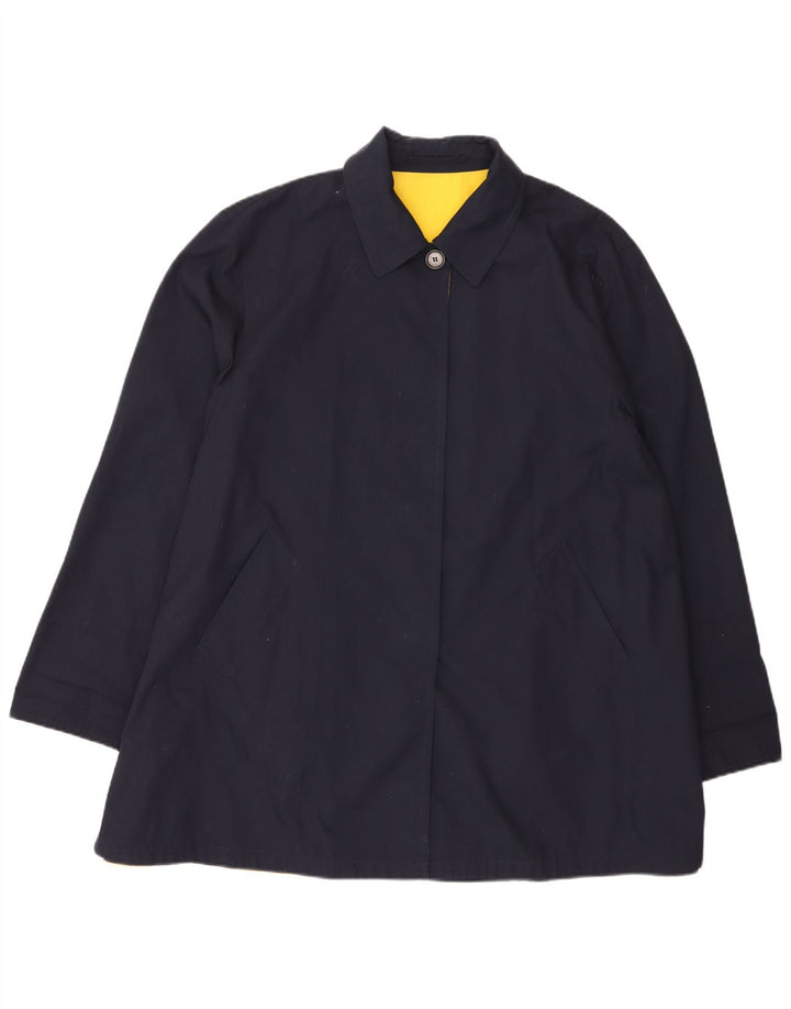 Vintage Womens Oversized Reversible Overcoat UK 18 XL Navy Blue