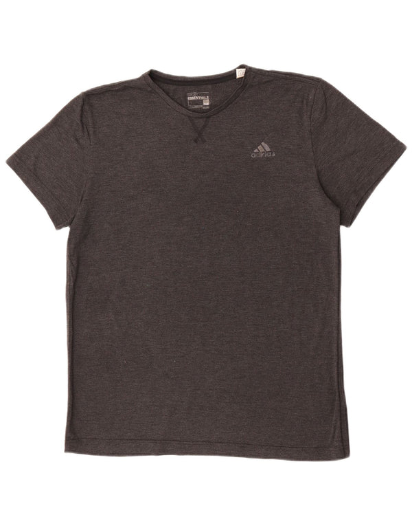 Adidas Mens Climalite T-Shirt Top Large Grey Polyester