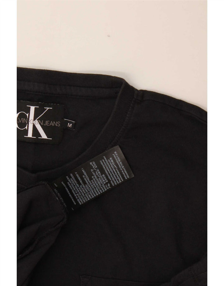 Calvin Klein Mens Graphic T-Shirt Top Medium Black Cotton