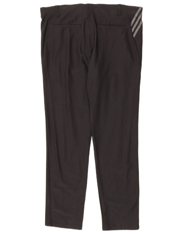 Adidas Mens Slim Chino Trousers W36 L32 Black Nylon