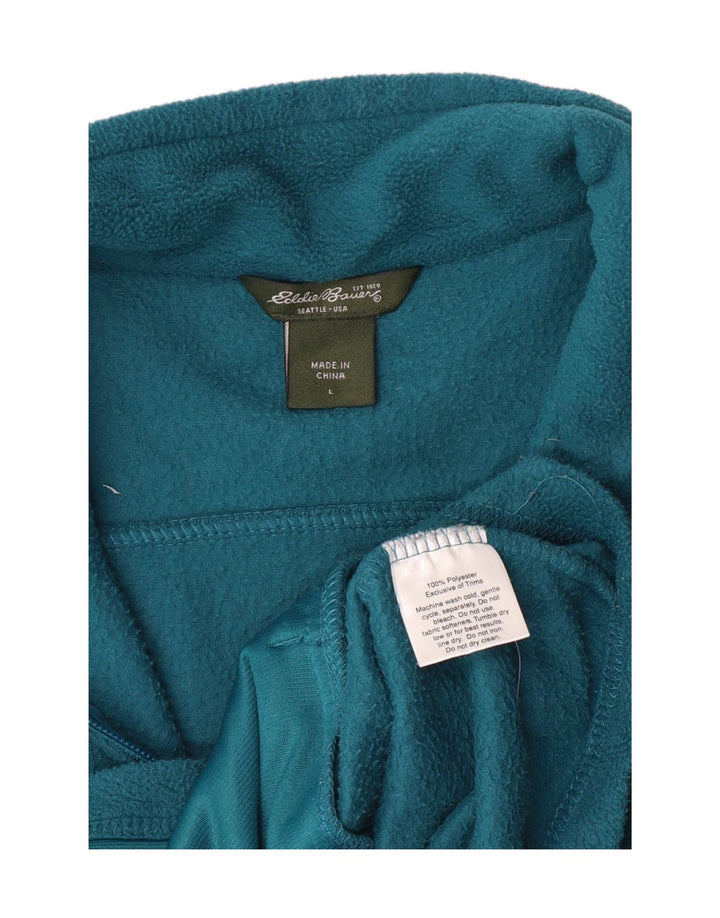 EDDIE BAUER Womens Fleece Gilet UK 16 Large Turquoise Polyester