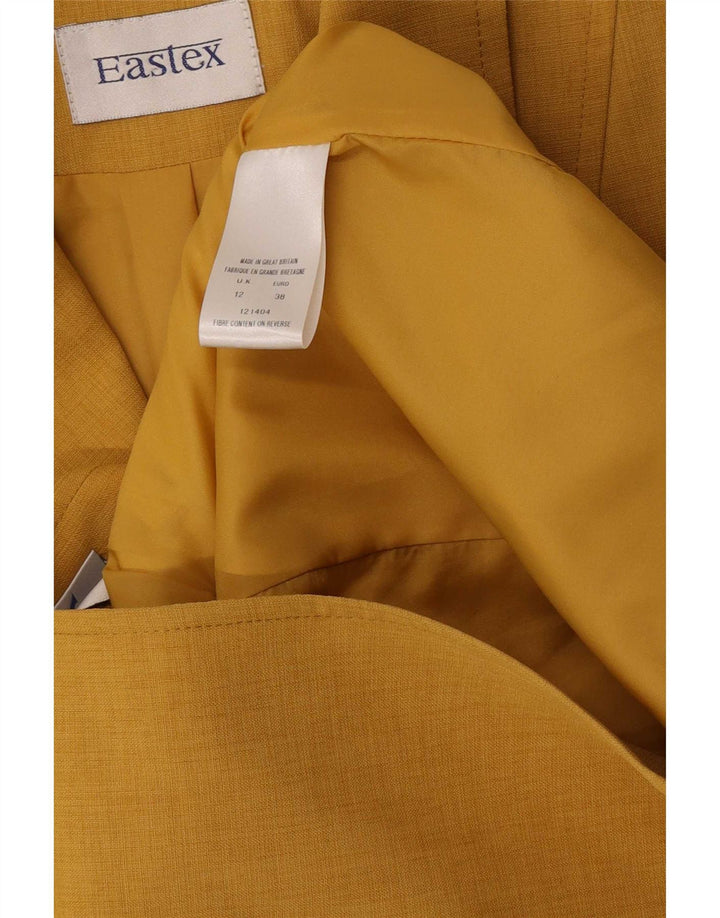 Eastex Womens 3 Button Blazer Jacket UK 12 Medium Yellow Polyester