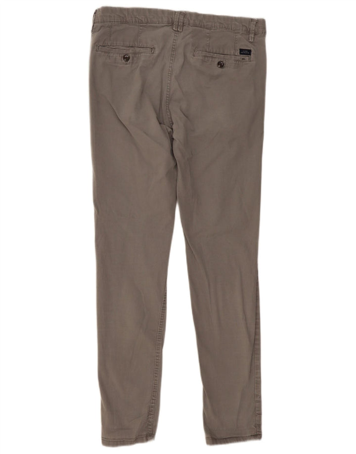 Zara Mens Slim Chino Trousers EU 40 Medium W31 L29 Grey