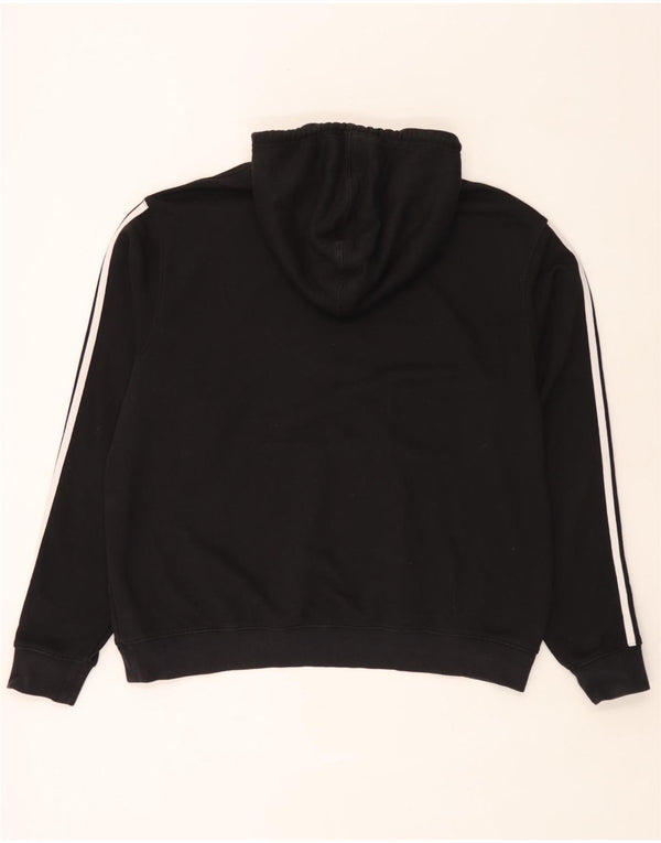 Adidas Mens Graphic Hoodie Jumper XL Black Cotton