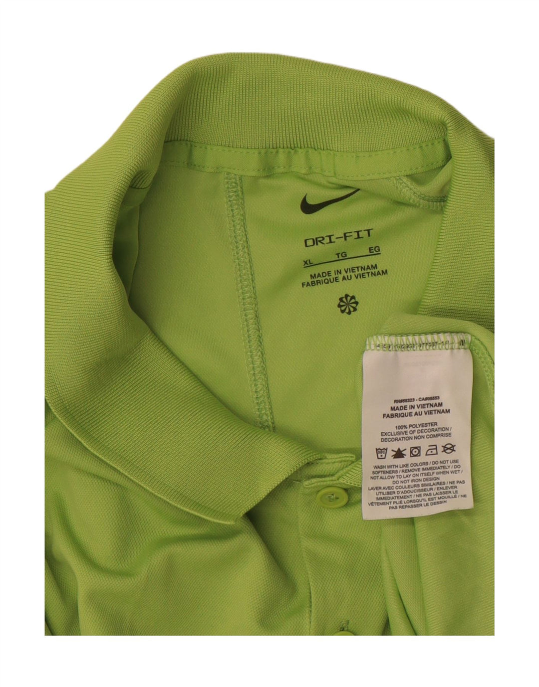 NIKE Mens Big & Tall Polo Shirt XL Green Polyester