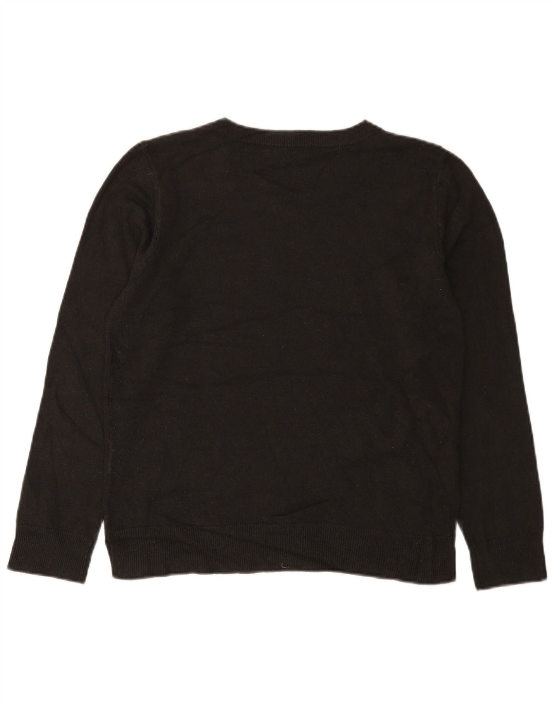 Marks & Spencer Womens Crew Neck Jumper Sweater UK 12 Medium  Black Acrylic