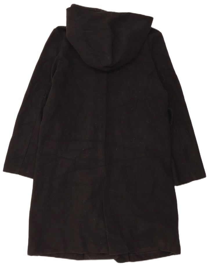 ZARA Womens Oversized Hooded Overcoat UK 6 XS Black