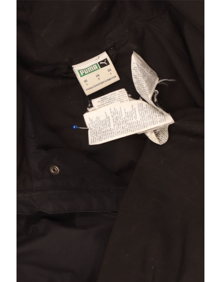 Puma Mens Hooded Padded Coat UK 40 Large Black Polyester
