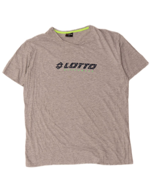 Lotto Mens Graphic T-Shirt Top 2XL Grey Flecked