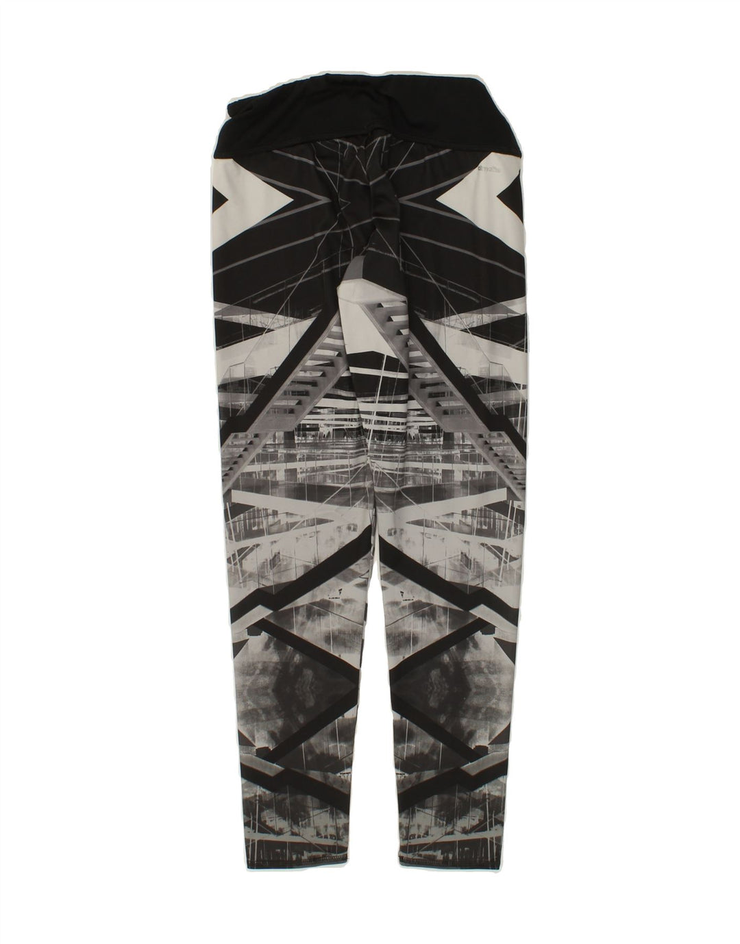 ADIDAS Womens Climalite Leggings UK 8/10 Small Grey Geometric Polyester Vintage Adidas and Second-Hand Adidas from Messina Hembry 