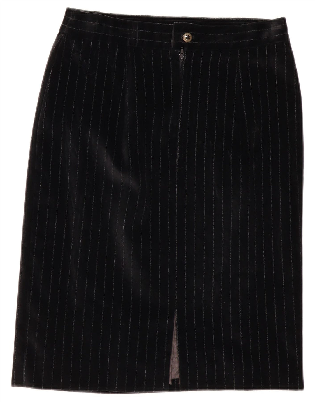 VINTAGE Womens 5 Button 2 Piece Skirt Set UK 12 Medium W28  Black