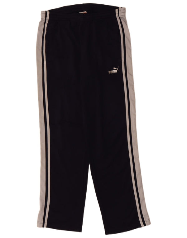 PUMA Mens Tracksuit Trousers Medium  Navy Blue Colourblock Polyester
