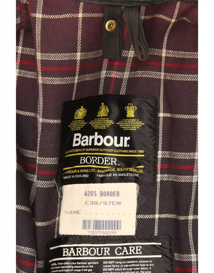 Barbour Mens Waxed Cotton Jacket EU 38 Medium Black