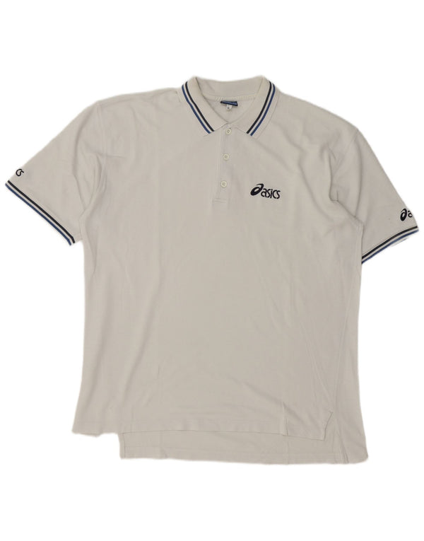 Asics Mens Polo Shirt XL White Cotton