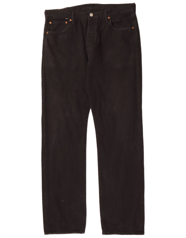 Levi's Mens 501 Straight Jeans W32 L34 Black Cotton