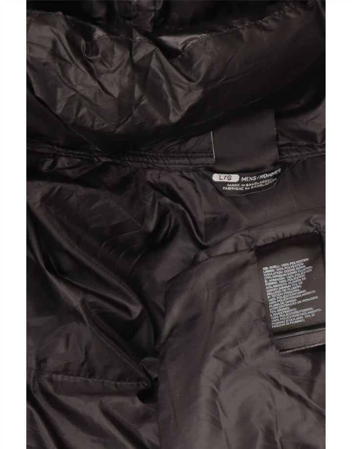 The North Face Mens Hooded Padded Jacket UK 40 Large Black Polyester