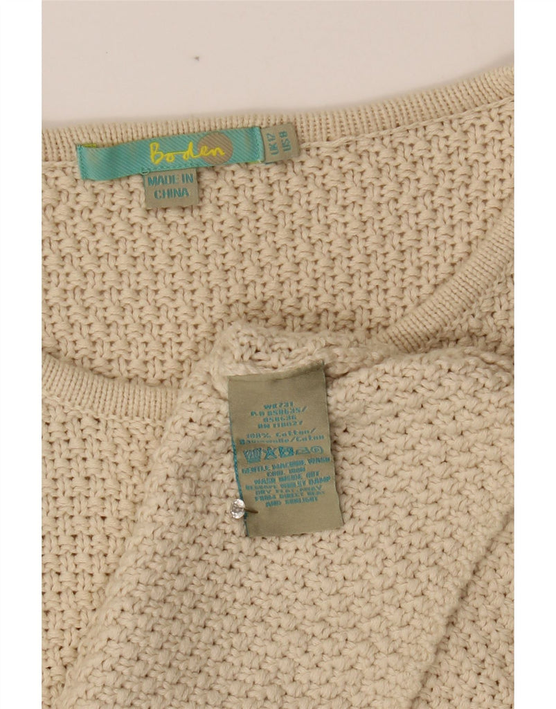 BODEN Womens Boat Neck Jumper Sweater UK 12 Medium Beige Cotton Vintage Boden and Second-Hand Boden from Messina Hembry 
