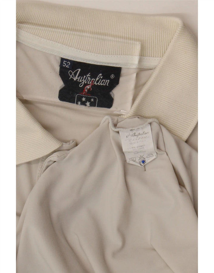 AUSTRALIAN L'ALPINA Mens Polo Shirt IT 52 Large Beige Polyamide