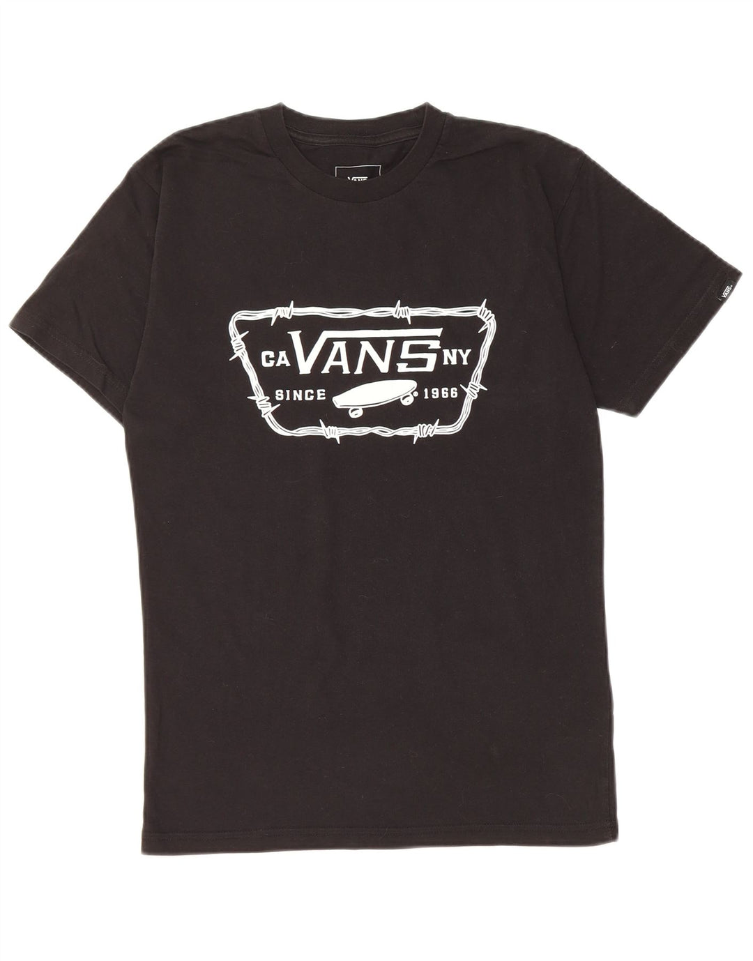 VANS Mens Classic Fit Graphic T-Shirt Top Small Black Cotton
