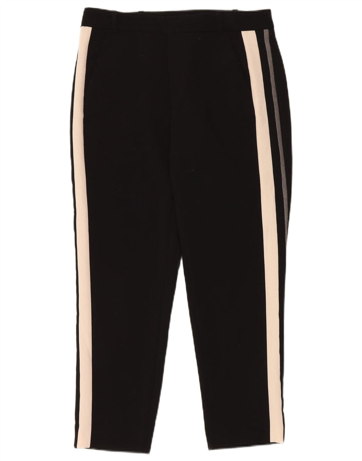 ZARA Womens Slim Chino Trousers Small Black Colourblock