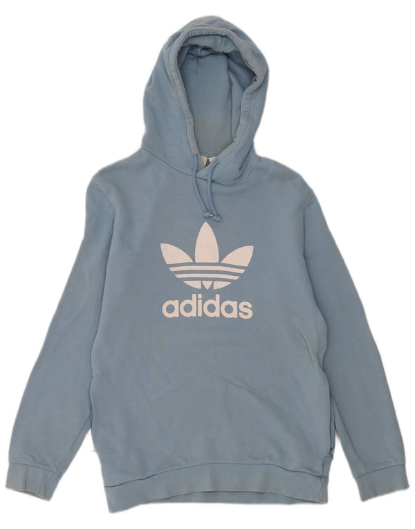 Adidas Mens Graphic Loose Fit Hoodie Jumper XS Blue Cotton