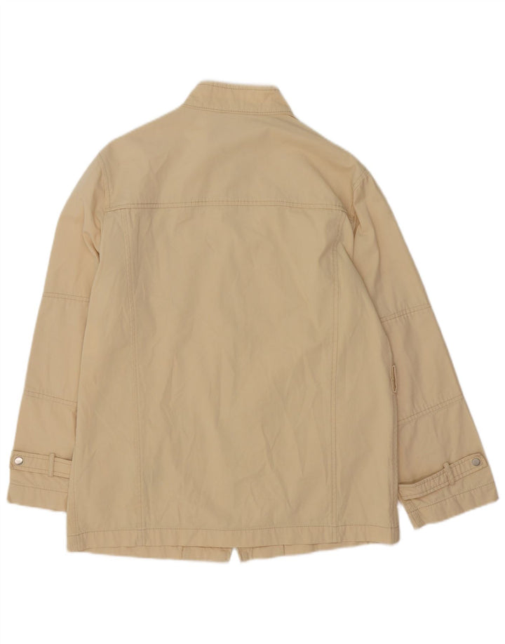 Mabrun Womens Utility Jacket IT 44 Medium Beige Cotton